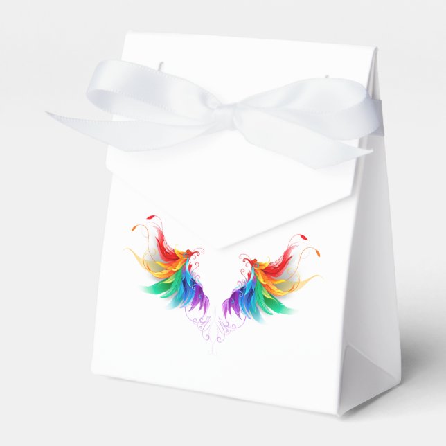 Fluffy Rainbow Wings Favour Box (Front Side)