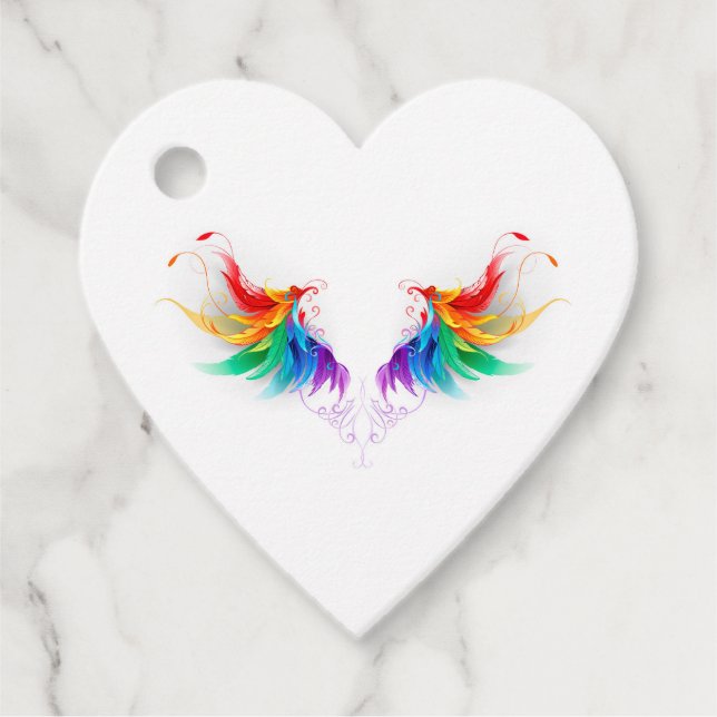 Fluffy Rainbow Wings Favour Tags (Front)