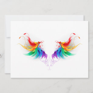 Fluffy Rainbow Wings Holiday Card