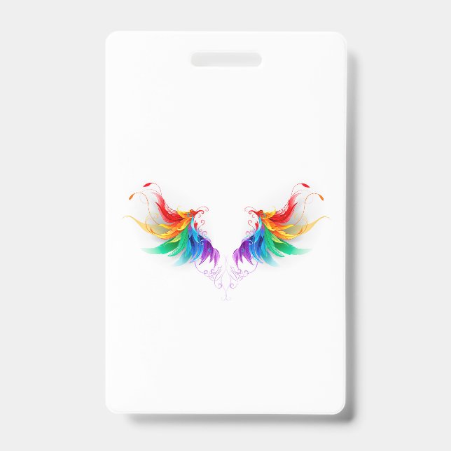 Fluffy Rainbow Wings ID Badge (Front)