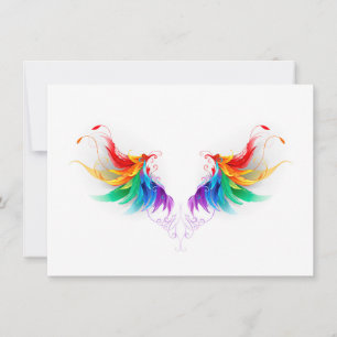 Fluffy Rainbow Wings Invitation