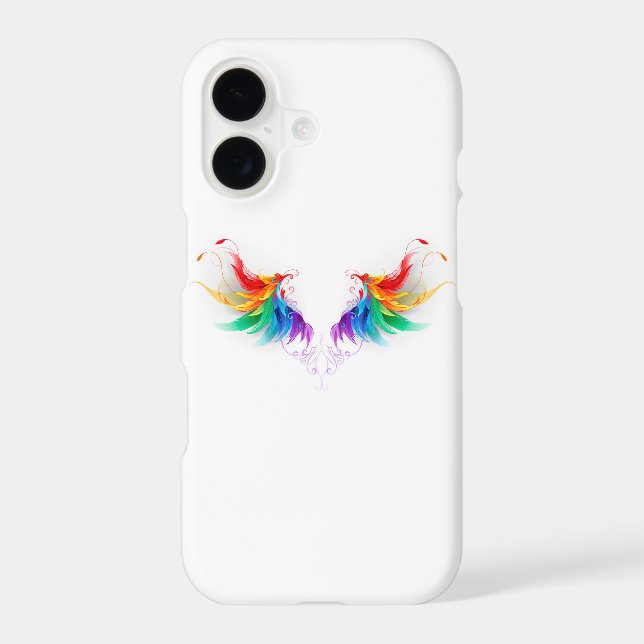 Fluffy Rainbow Wings iPhone Case (Back)