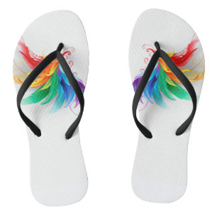 Fluffy Rainbow Wings Jandals