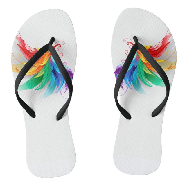 Fluffy Rainbow Wings Jandals (Footbed)