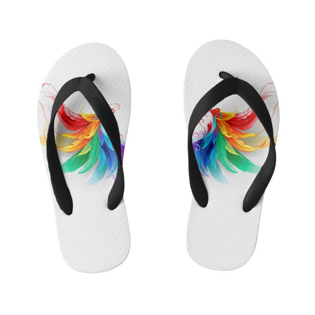 Fluffy Rainbow Wings Kid's Jandals (Footbed)