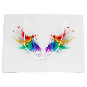 Fluffy Rainbow Wings Large Gift Bag