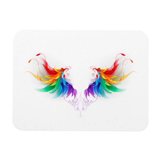 Fluffy Rainbow Wings Magnet (Horizontal)