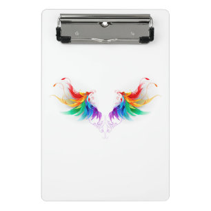 Fluffy Rainbow Wings Mini Clipboard