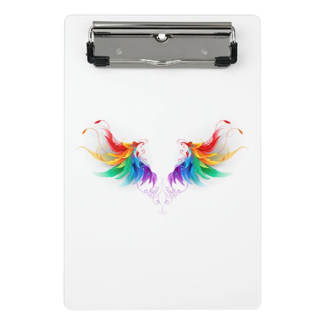 Fluffy Rainbow Wings Mini Clipboard (Front)