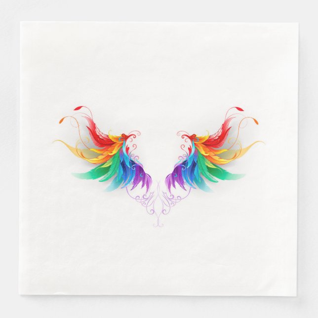 Fluffy Rainbow Wings Napkin (Front)