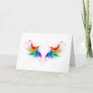 Fluffy Rainbow Wings Note Card