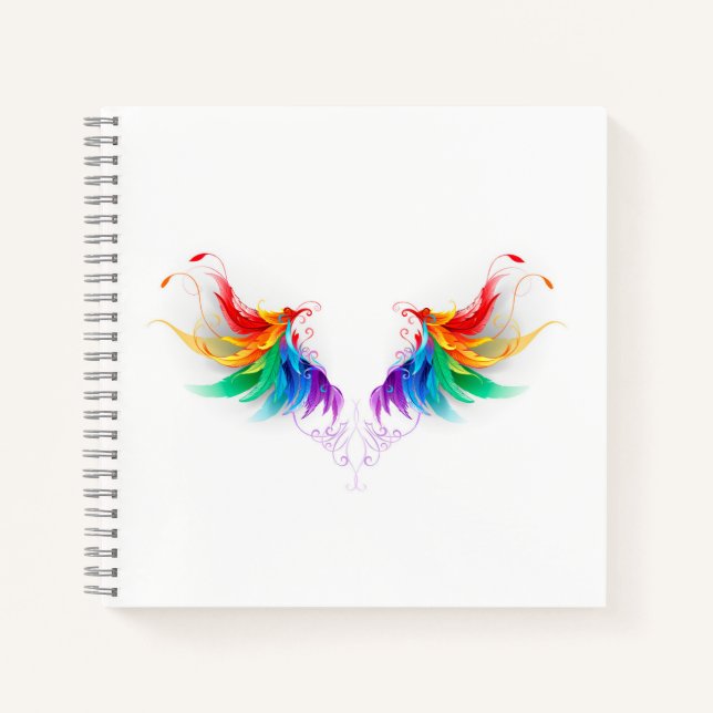 Fluffy Rainbow Wings Notebook (Front)