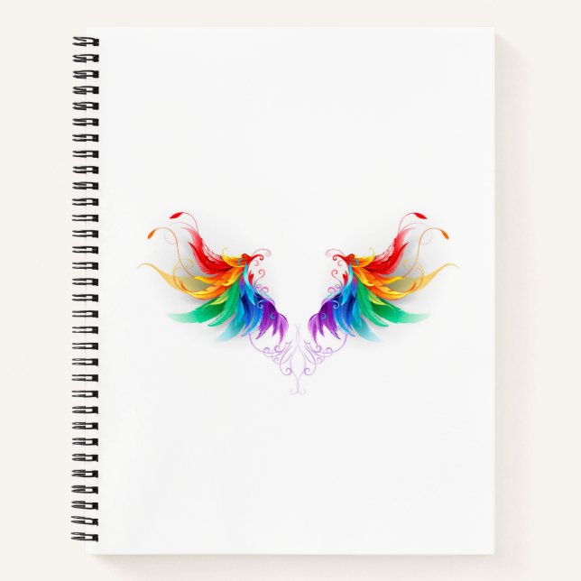 Fluffy Rainbow Wings Notebook (Front)