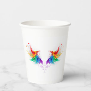 Fluffy Rainbow Wings Paper Cups