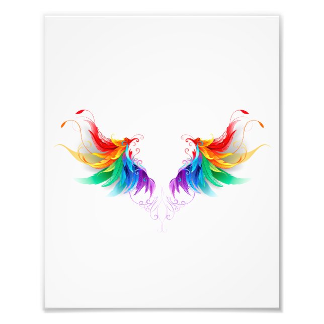 Fluffy Rainbow Wings Photo Print (Front)