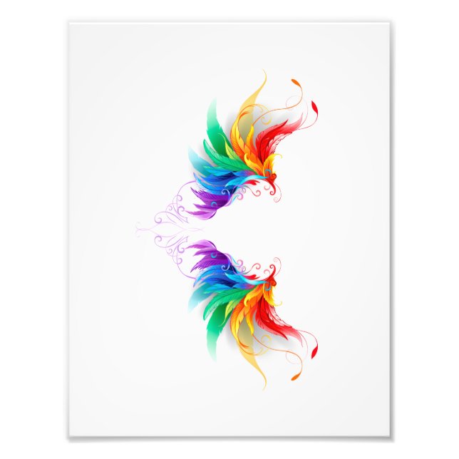 Fluffy Rainbow Wings Photo Print (Front)