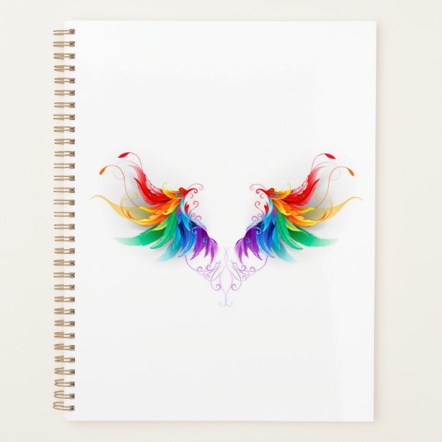 Fluffy Rainbow Wings Planner (Front)
