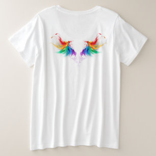 Fluffy Rainbow Wings Plus Size T-Shirt