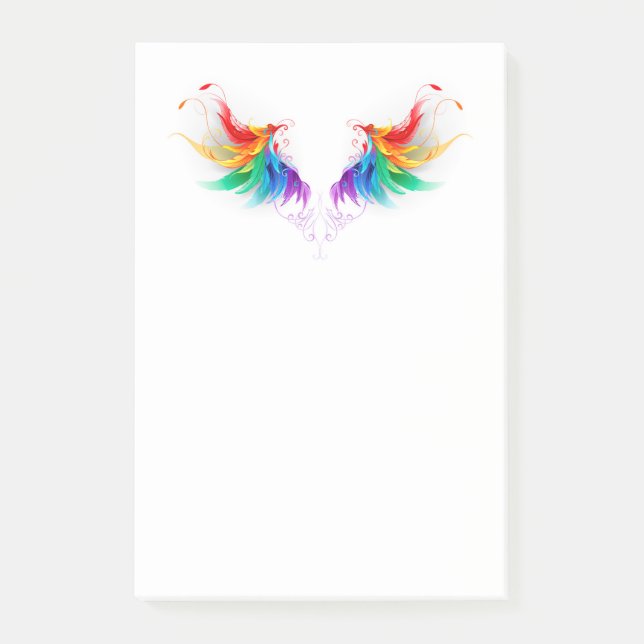 Fluffy Rainbow Wings Post-it Notes (Front)
