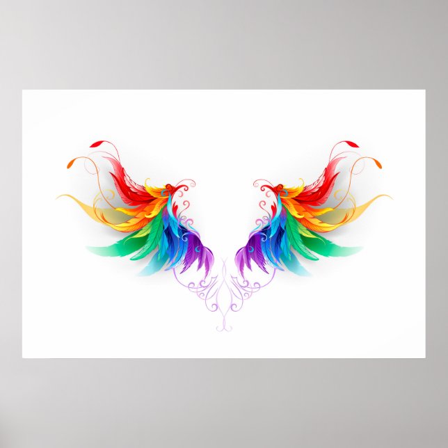 Fluffy Rainbow Wings Poster (Front)