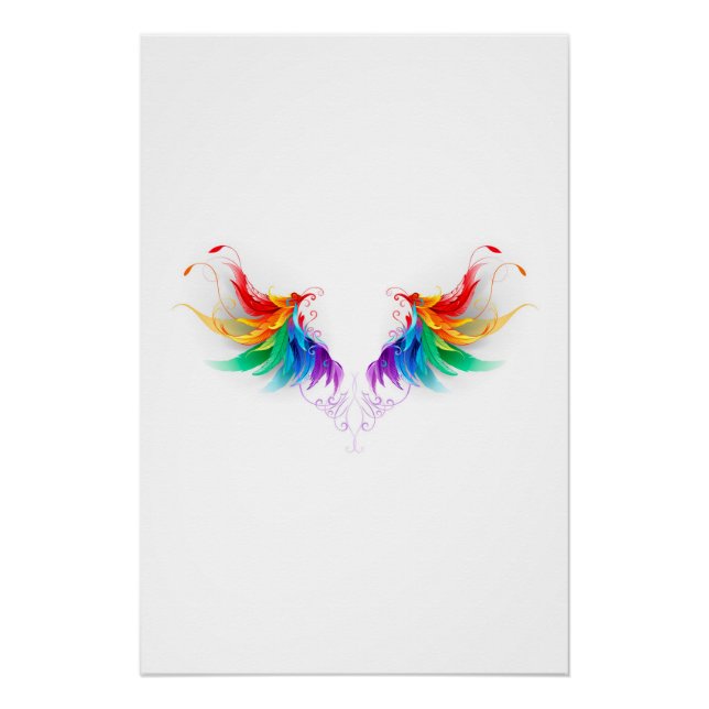 Fluffy Rainbow Wings Poster (Front)