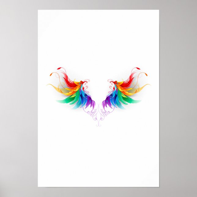 Fluffy Rainbow Wings Poster (Front)