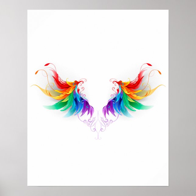 Fluffy Rainbow Wings Poster (Front)