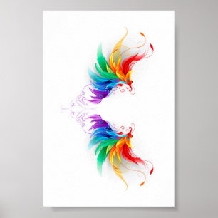 Fluffy Rainbow Wings Poster