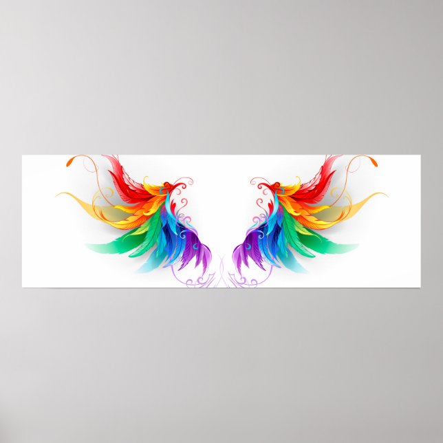 Fluffy Rainbow Wings Poster (Front)