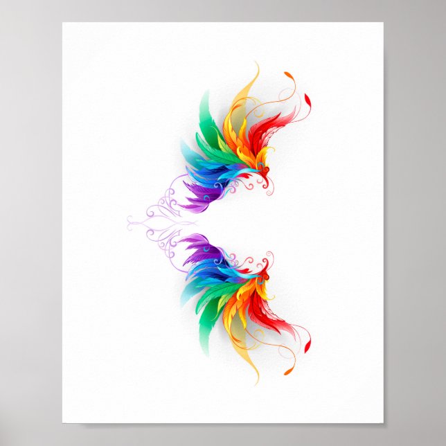 Fluffy Rainbow Wings Poster (Front)