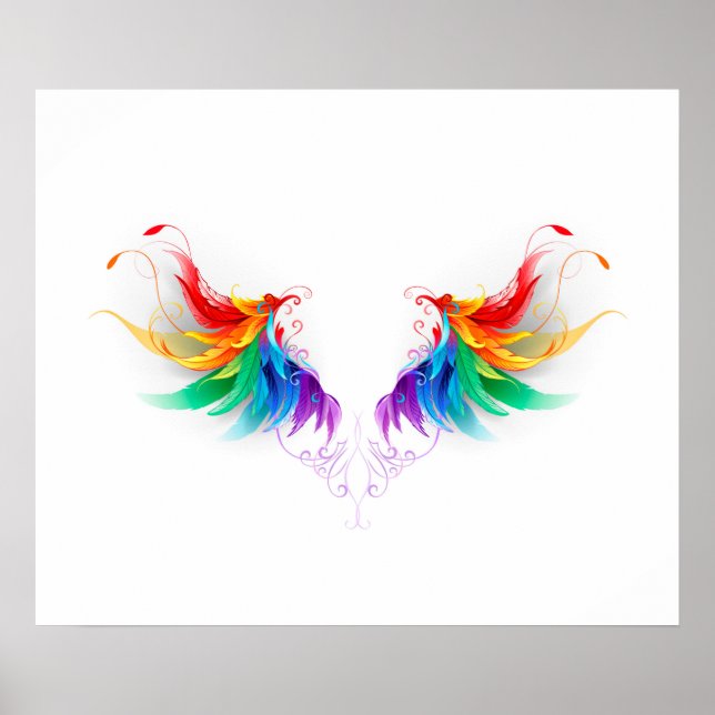 Fluffy Rainbow Wings Poster (Front)