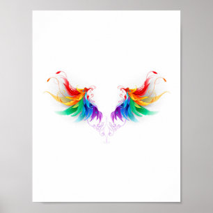 Fluffy Rainbow Wings Poster