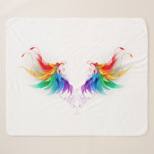 Fluffy Rainbow Wings Sherpa Blanket