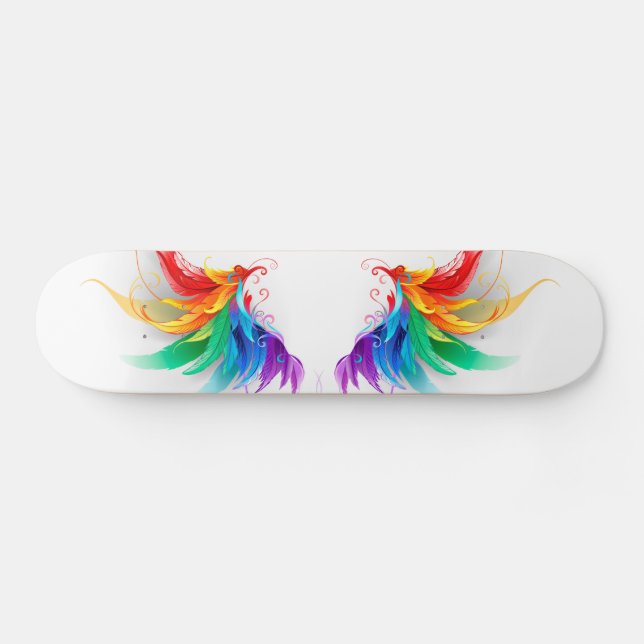Fluffy Rainbow Wings Skateboard (Horz)
