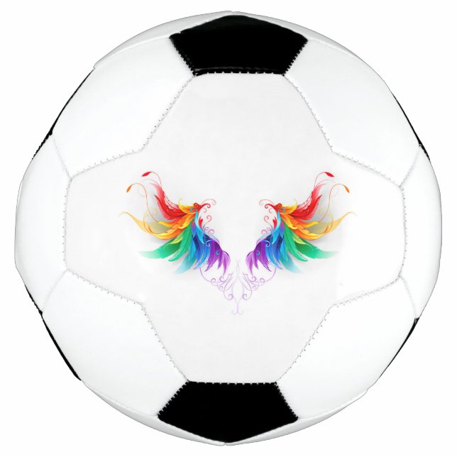 Fluffy Rainbow Wings Soccer Ball (Front)