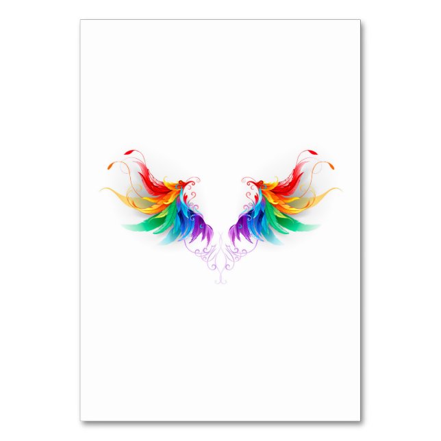 Fluffy Rainbow Wings Table Number (Front)