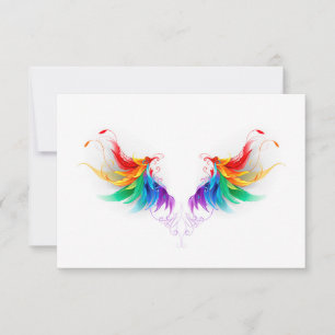 Fluffy Rainbow Wings Thank You Card