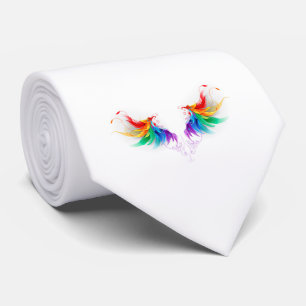Fluffy Rainbow Wings Tie