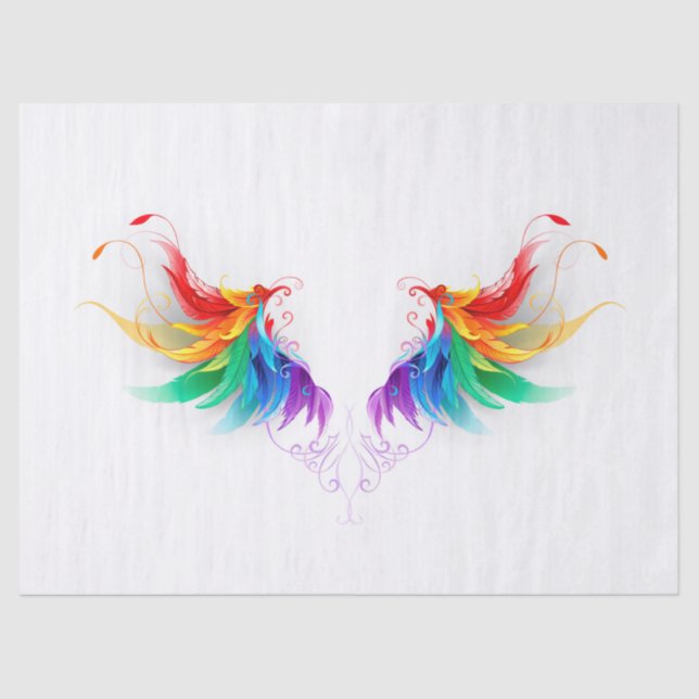 Fluffy Rainbow Wings Tissue Paper (Front)