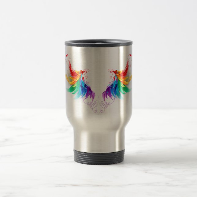 Fluffy Rainbow Wings Travel Mug (Center)