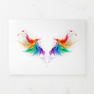 Fluffy Rainbow Wings Tri-Fold Announcement