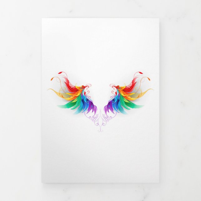 Fluffy Rainbow Wings Tri-Fold Announcement (Cover)