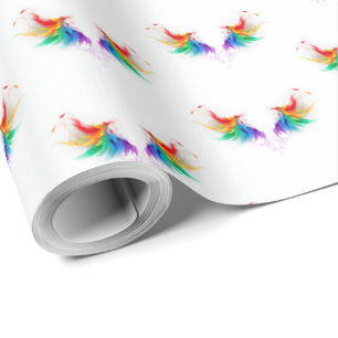 Fluffy Rainbow Wings Wrapping Paper