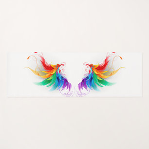 Fluffy Rainbow Wings Yoga Mat