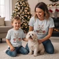 Fluffy Reindeer - Bichon Frise dog