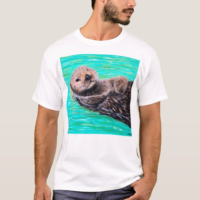 Fluffy Sea Otter Painting T-Shirt (Front)