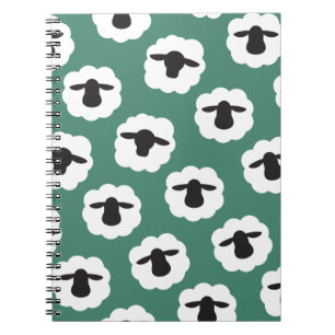 Fluffy Sheep Crafts Pattern Spiral Notebook