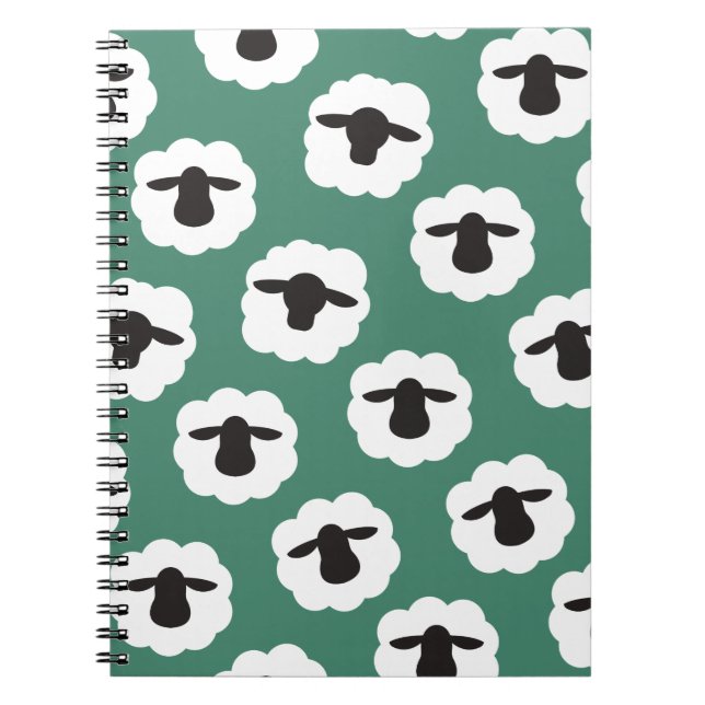 Fluffy Sheep Crafts Pattern Spiral Notebook (Front)