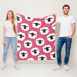 Fluffy Sheep Fibre Love Knit Crochet Fleece Blanket