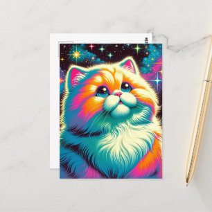 Fluffy Space Cat Postcard